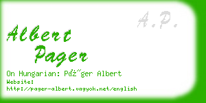 albert pager business card